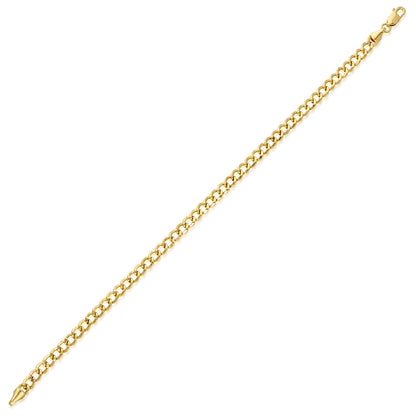 10K Yellow Gold-Filled 4mm Miami Link Bracelet (Hollow) 8"