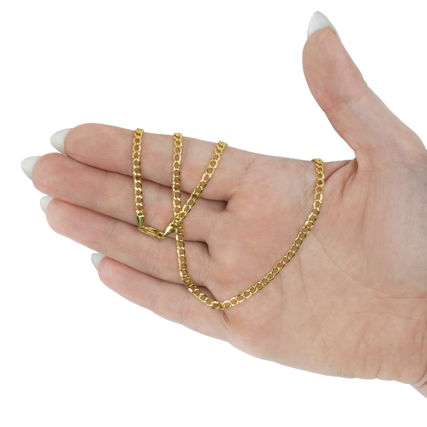10K Yellow Gold-Filled 3mm Miami Chain (Hollow) 18"-24"
