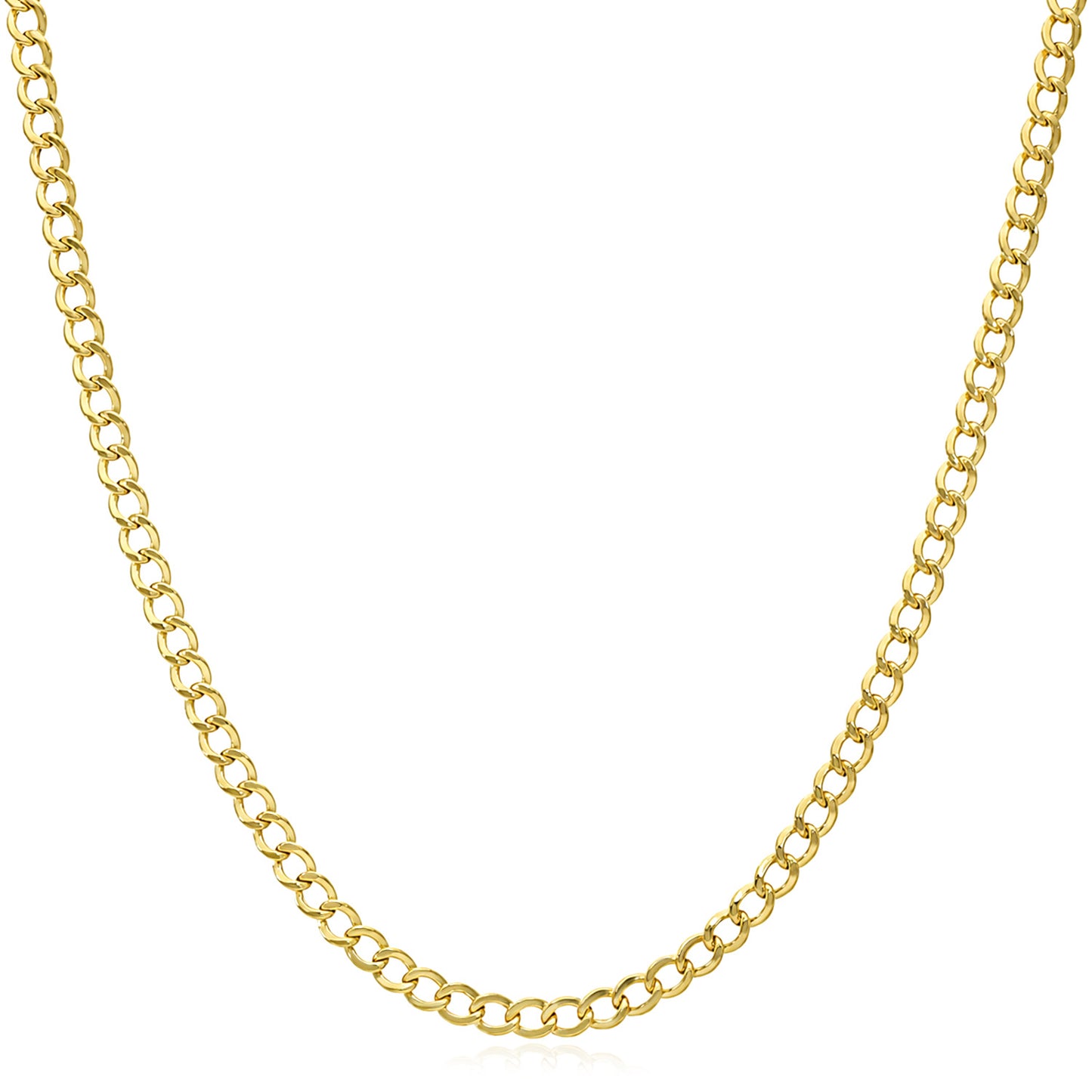 10K Yellow Gold-Filled 3mm Miami Chain (Hollow) 18"-24"