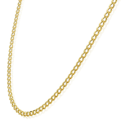10K Yellow Gold-Filled 3mm Miami Chain (Hollow) 18"-24"