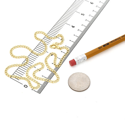 10K Yellow Gold-Filled 3mm Miami Chain (Hollow) 18"-24"