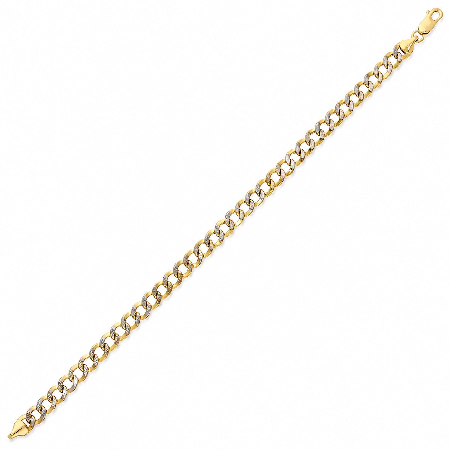 10K Two-Tone Gold-Filled 6mm Miami Link Bracelet (Hollow) 8"