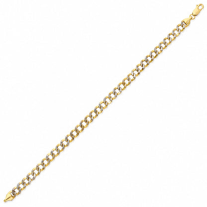 10K Two-Tone Gold-Filled 6mm Miami Link Bracelet (Hollow) 8"