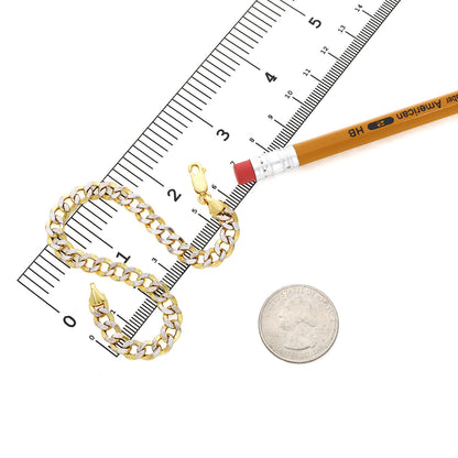 10K Two-Tone Gold-Filled 6mm Miami Link Bracelet (Hollow) 8"