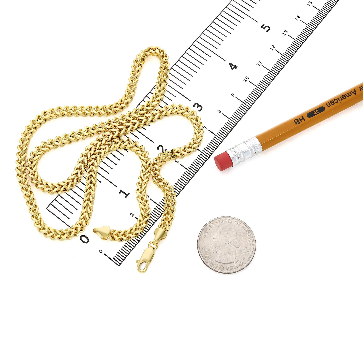 10K Yellow Gold-Filled 4mm Franco Chain (Hollow) 20"-24"