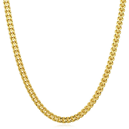 10K Yellow Gold-Filled 4mm Franco Chain (Hollow) 20"-24"