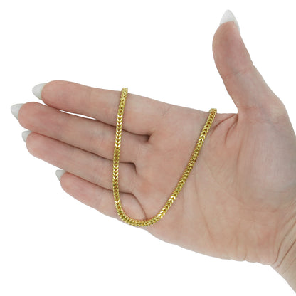 10K Yellow Gold-Filled 3mm Franco Chain Chain (Hollow) 18"-24"