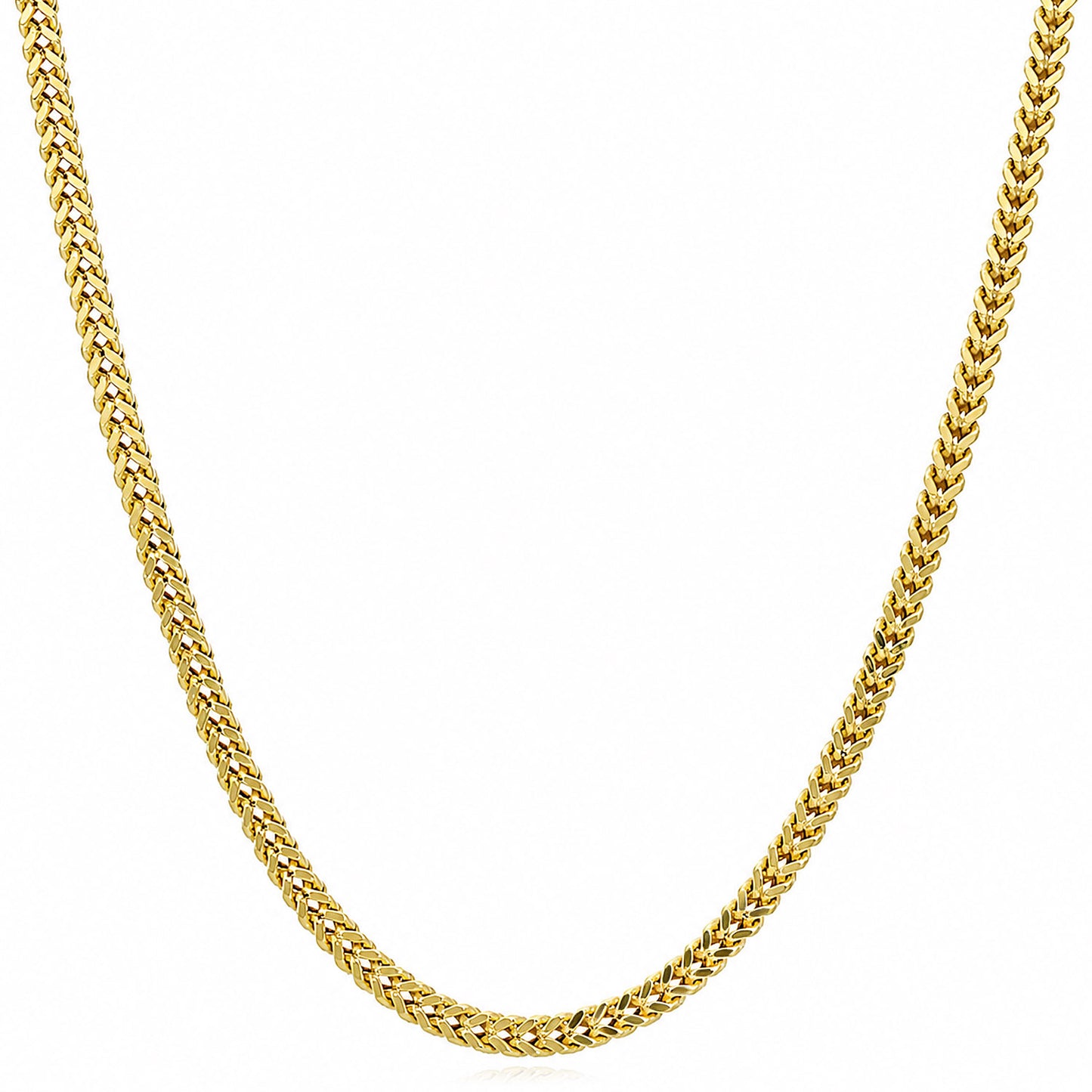 10K Yellow Gold-Filled 3mm Franco Chain Chain (Hollow) 18"-24"