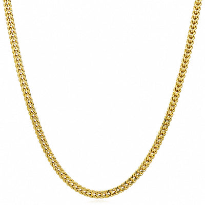 10K Yellow Gold-Filled 3mm Franco Chain (Hollow) 18"-24"