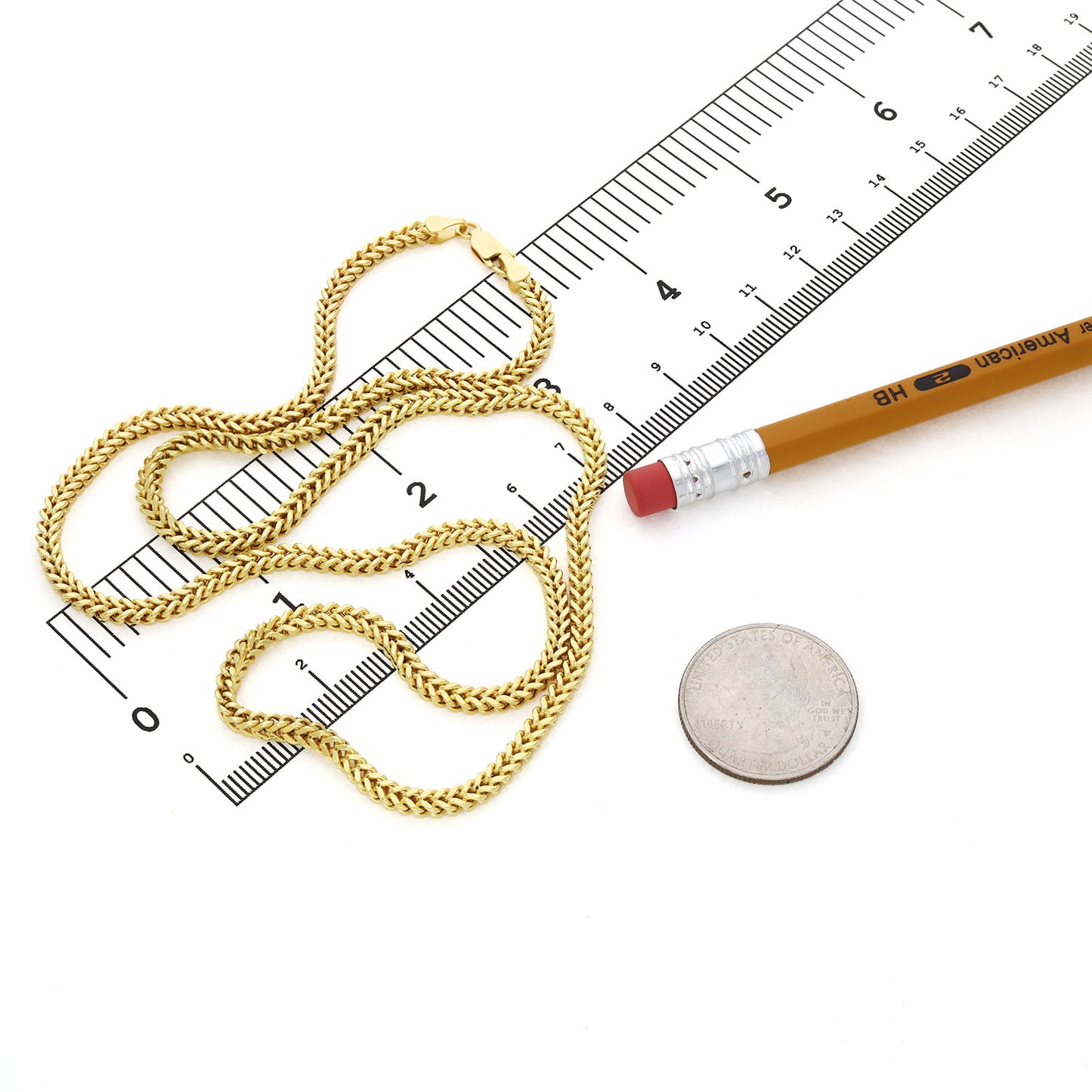 10K Yellow Gold-Filled 3mm Franco Chain Chain (Hollow) 18"-24"