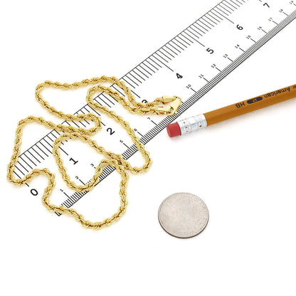 10K Yellow Gold-Filled 3.6mm Rope Chain (Hollow) 18"-24"