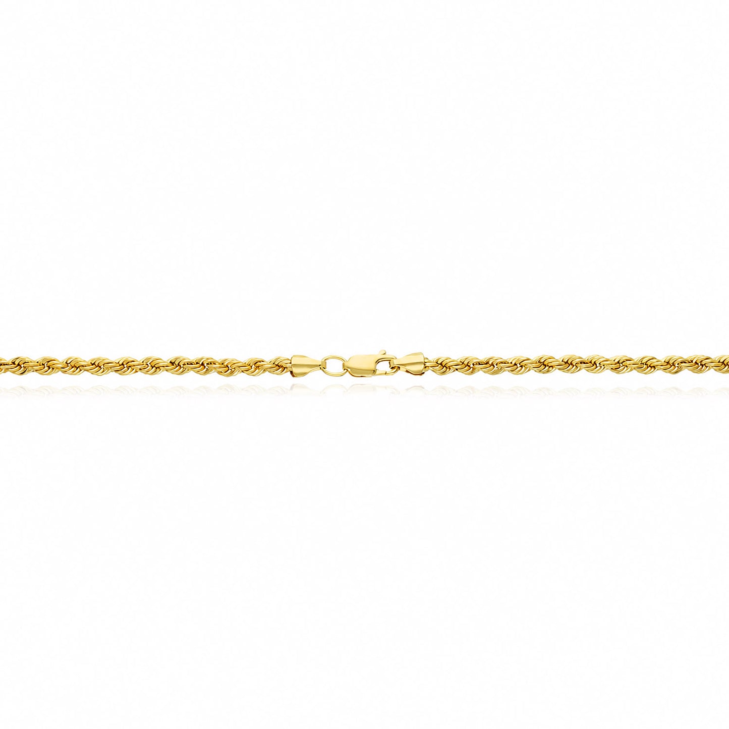 10K Yellow Gold-Filled 3.6mm Rope Chain (Hollow) 18"-24"