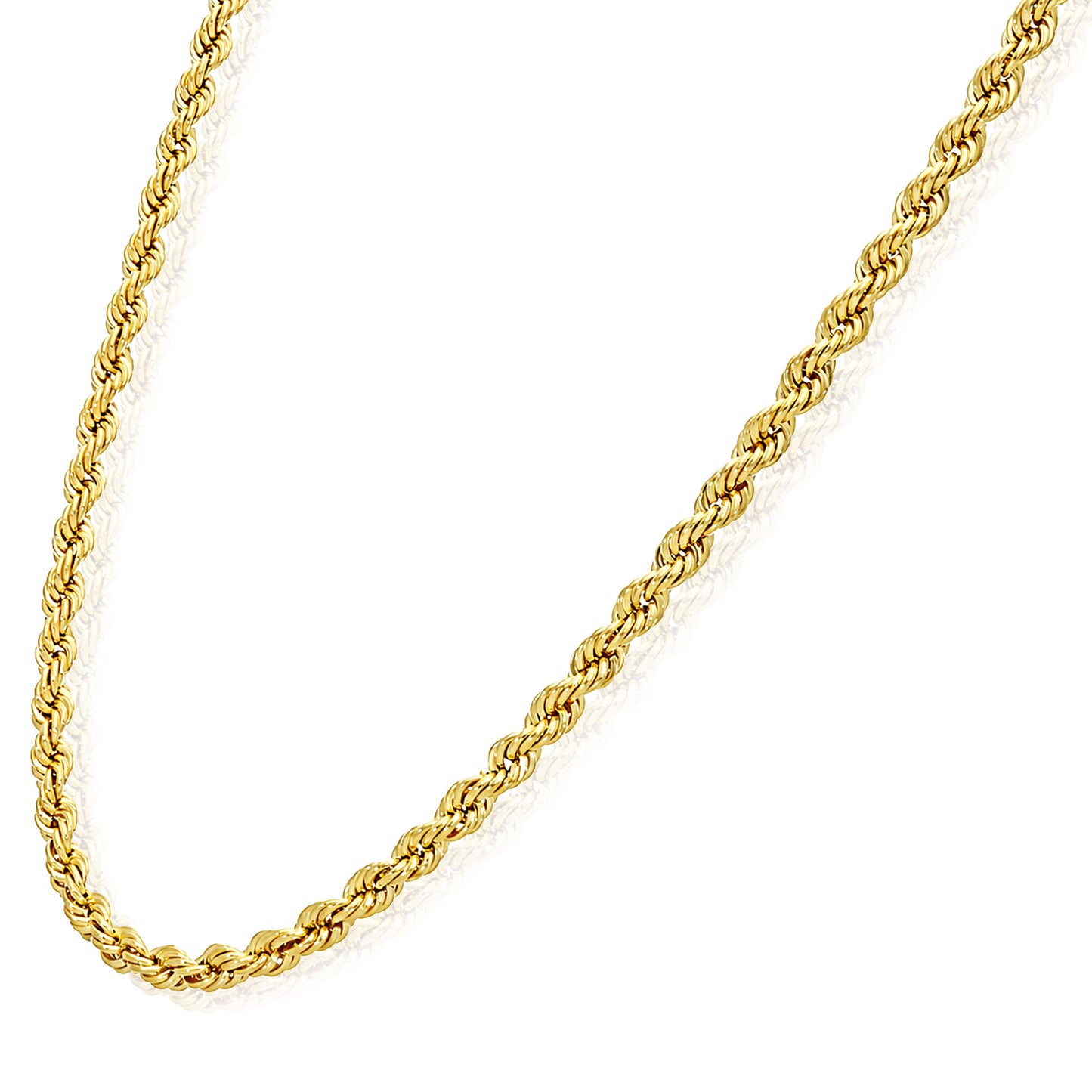 10K Yellow Gold-Filled 3.6mm Rope Chain (Hollow) 18"-24"