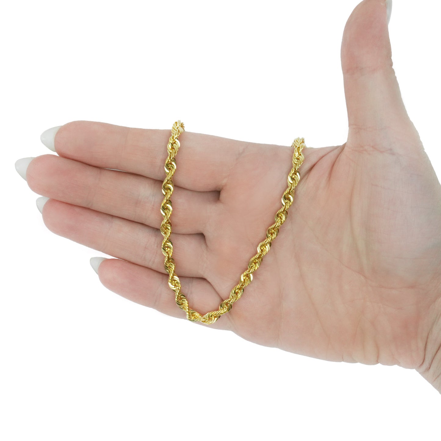 10K Yellow Gold-Filled 4.5mm Rope Chain (Hollow) 18"-24"