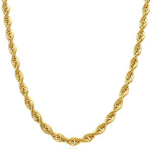 10K Yellow Gold-Filled 4.5mm Rope Chain (Hollow) 18"-24"