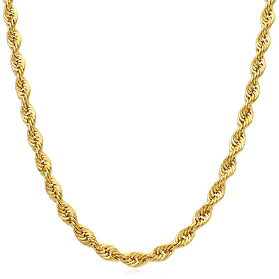 10K Yellow Gold-Filled 4.5mm Rope Chain (Hollow) 18"-24"