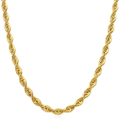 10K Yellow Gold-Filled 4.5mm Rope Chain (Hollow) 18"-24"