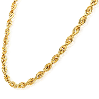 10K Yellow Gold-Filled 4.5mm Rope Chain (Hollow) 18"-24"