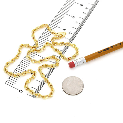 10K Yellow Gold-Filled 4.5mm Rope Chain (Hollow) 18"-24"