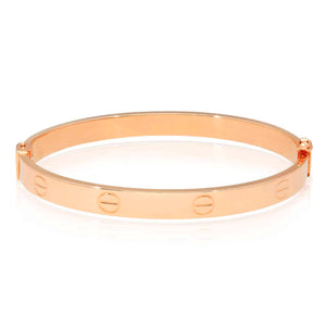 10K Rose Gold 6mm Screw Pattern Bangle Bracelet (Hollow) 6.5"-7.25"