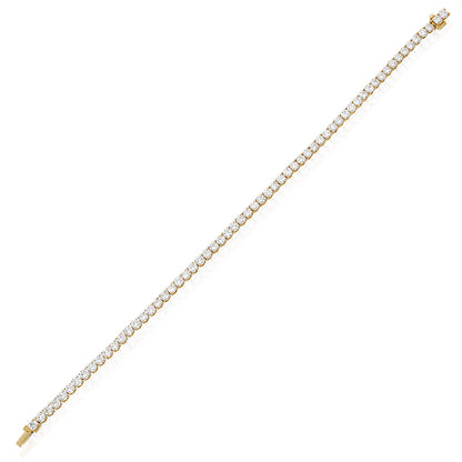 5.24TCW Lab-Grown Diamond 14k Yellow Gold 2.8mm Tennis Bracelet 7"