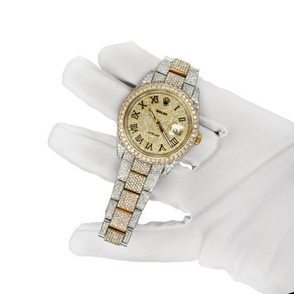 Rolex Datejust 126300 41mm Natural Diamond Dial Quickset Steel Yellow Gold Watch