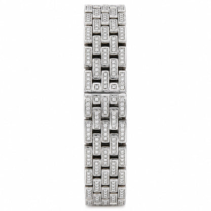 NEW Panthère De Cartier Small WSPN0006 4CTW Diamond Custom White Dial Watch
