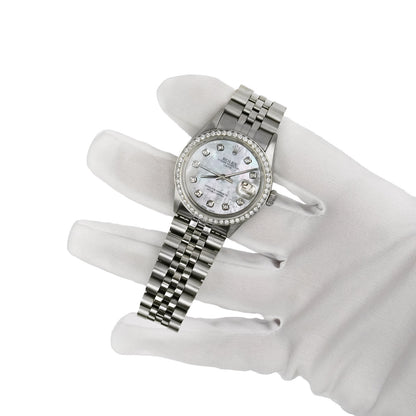 34mm Rolex Perpetual Date 1500 White MOP Dial Jubilee Band Watch