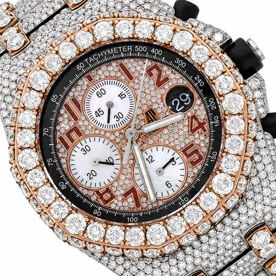 45TCW Natural Diamond Audemars Piguet Royal Oak Offshore Chronograph Men's Watch