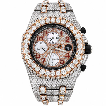 45TCW Natural Diamond Audemars Piguet Royal Oak Offshore Chronograph Men's Watch