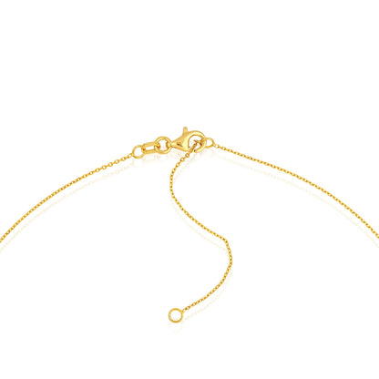 14K Yellow Gold 1mm Cable Chain Lariat Bar Adjustable Necklace 16-18"
