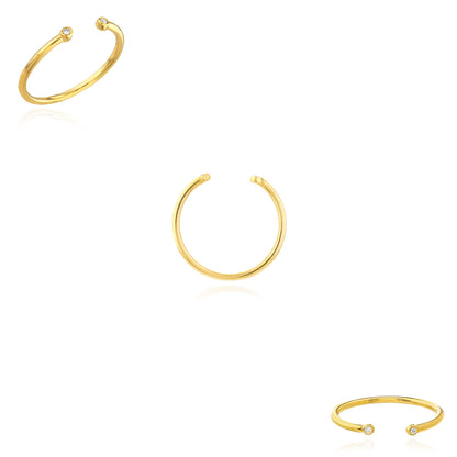 14K Yellow Gold 0.02 CTW Natural Diamond Open Wire Ring
