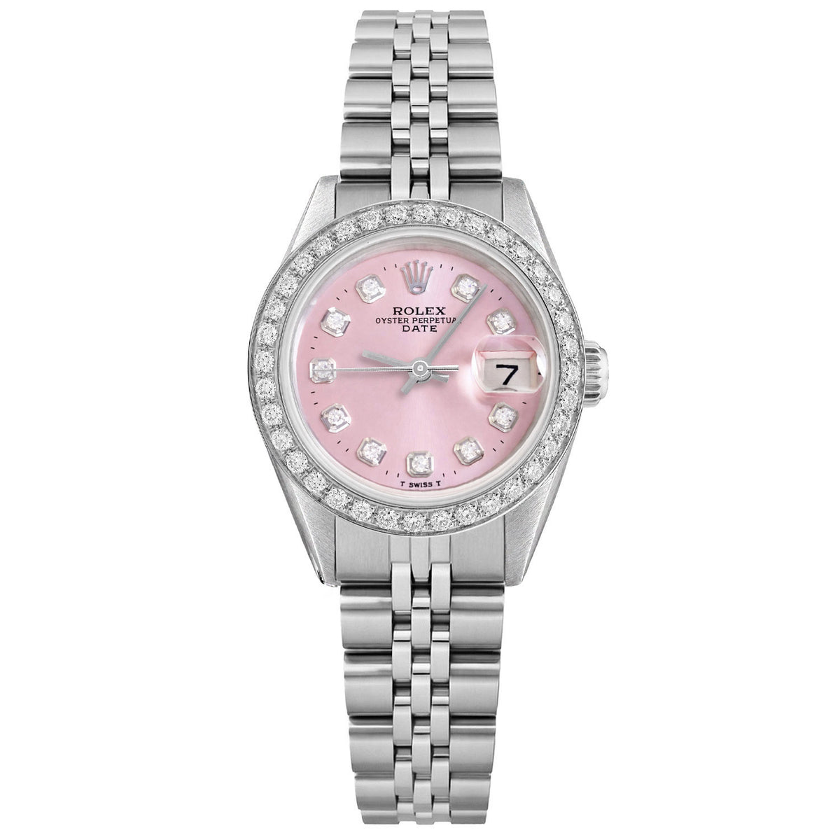 Rolex Datejust 6917 26mm Light Pink Diamond Dial Steel Gold Women's Watch