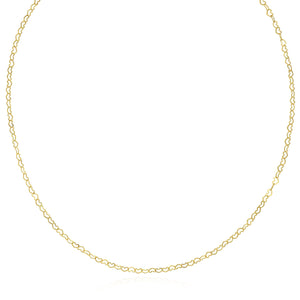 14K Yellow Gold Heart Link Fancy Chain 18"
