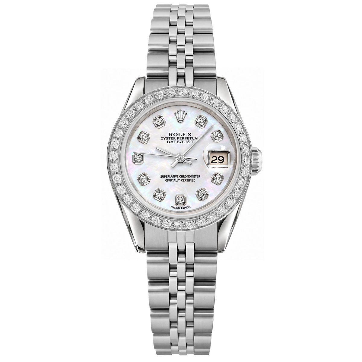 26mm Rolex Datejust 79160 Original Diamond Bezel MOP Dial Women's Jubilee Watch
