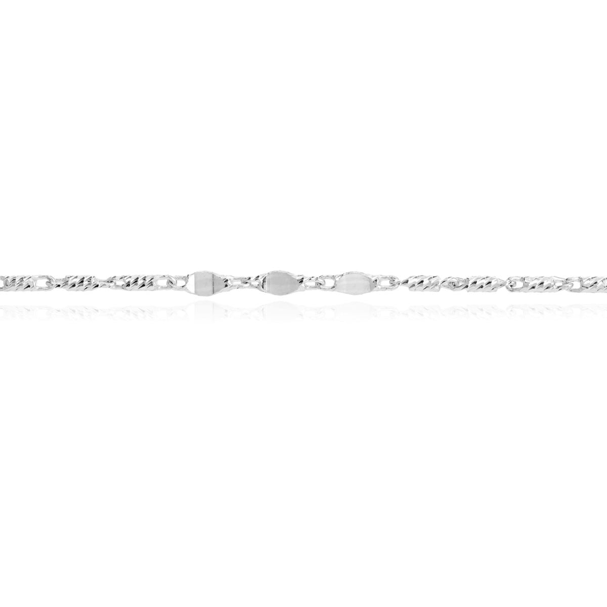 14K Yellow Gold White Gold Diamond-Cut Adjustable Anklet 9"-10"