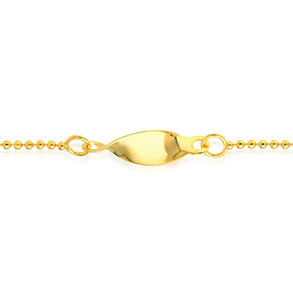 14K Yellow Gold Mini Bead and Twist Adjustable Anklet 9"-10"