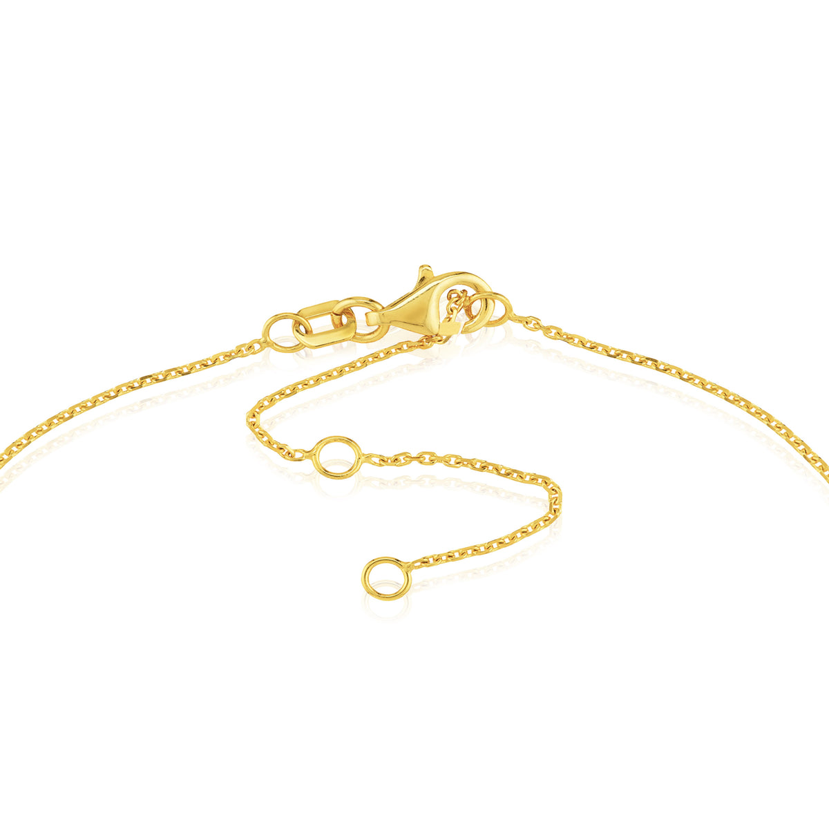 14K Yellow Gold Mini Star Station Cable Adjustable Anklet 9"-10"