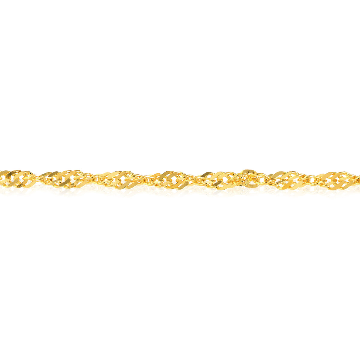 14K Yellow or White Gold 2mm Singapore Chain Adjustable Anklet 9"-10"