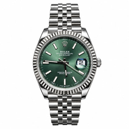 41mm Rolex Datejust 126334 All Original Fluted Bezel Green Dial Jubilee Watch