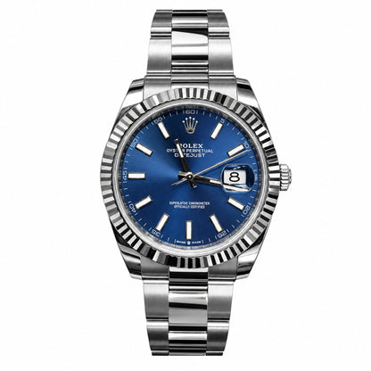 41mm Rolex Datejust 126334 All Original Fluted Bezel Blue Dial Oyster Band Watch