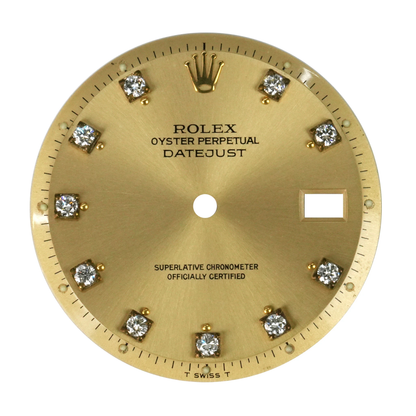 Original Rolex champagne diamond pie-pan dial 14251 — high-resolution actual front view