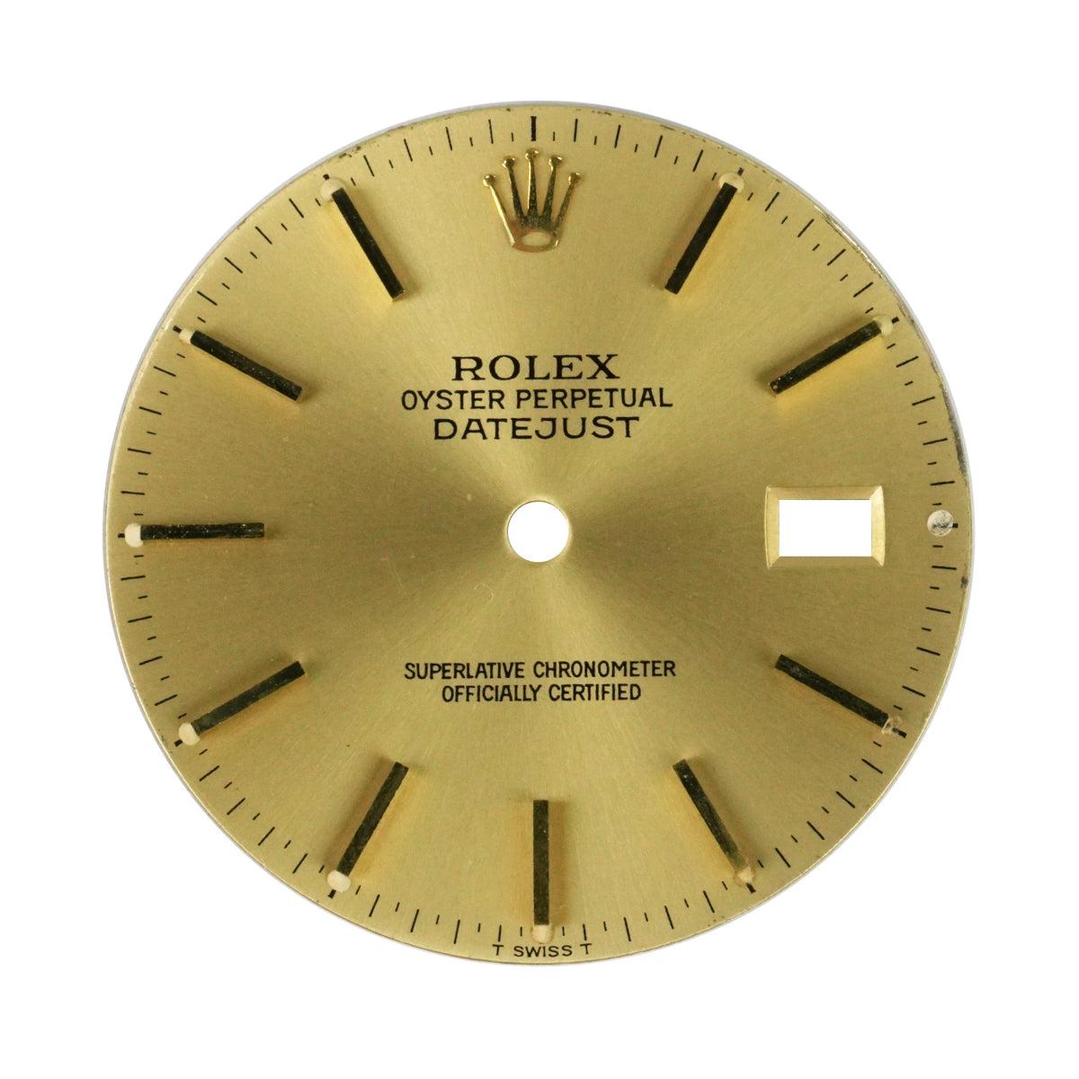 Original Rolex champagne stick-marker flat dial 14253 — actual front view