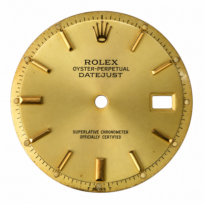 Rolex Datejust 1601 / 1603 dial Style 14271 — champagne sunburst front