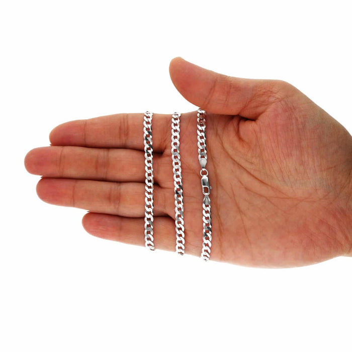Sterling Silver 4.8mm Cuban Chain (Solid Links) 18"-30"