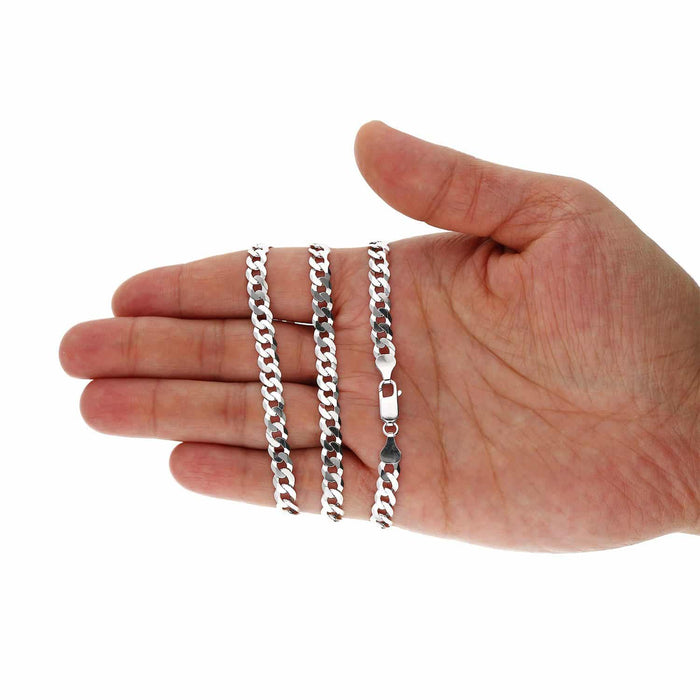 Sterling Silver 6mm Cuban Chain (Solid Links) 20"-30"