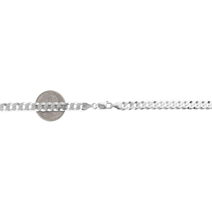 Solid 925 Sterling Silver 7mm Cuban Chain Necklace 20"-30"
