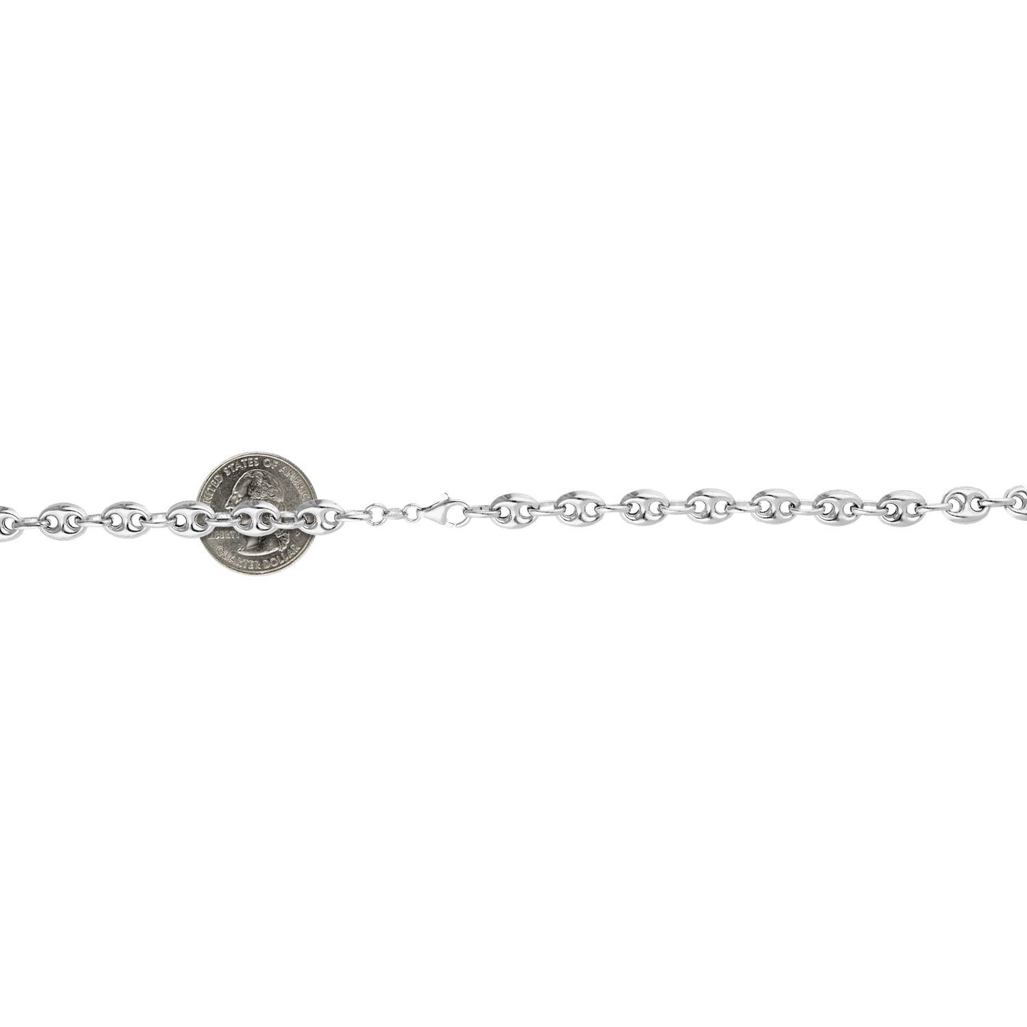 Italy 925 Sterling Silver 8mm Puffed Anchor Mariner  Chain Necklace 20"-30"