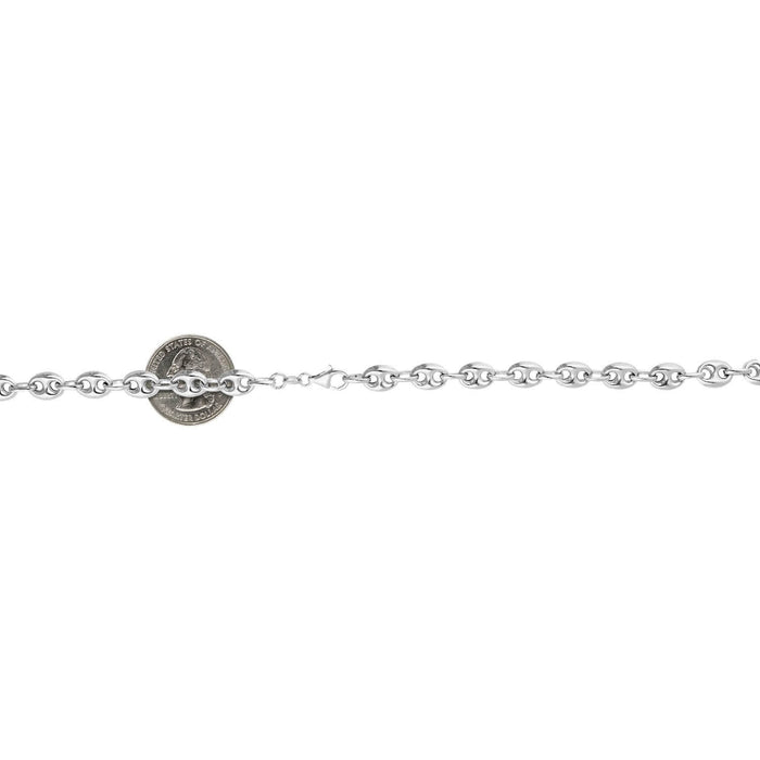 Sterling Silver 8mm Puffed Anchor Mariner Chain (Hollow) 20"-30"
