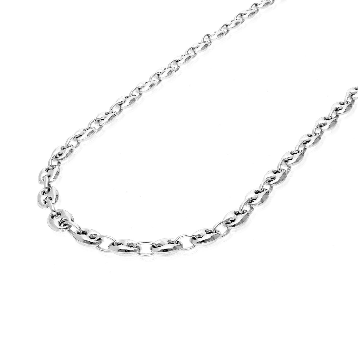 925 Sterling Silver 9.5mm Puffed Anchor Mariner  Chain Necklace 22"-36"